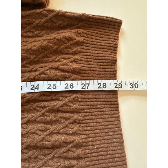 Peter‎ Millar 100% Cashmere Cable Knit Sweater Jumper Sz L Brown V-Neck Luxury - Picture 7 of 10